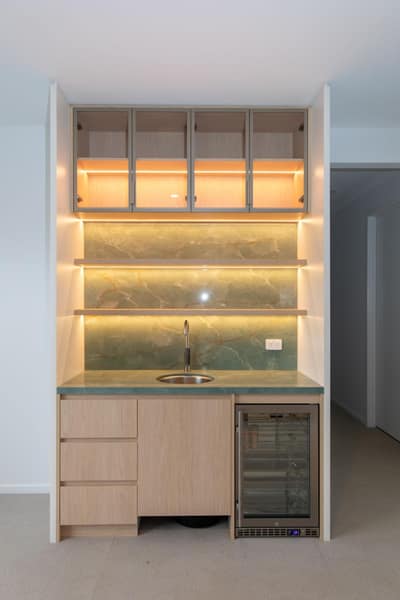 Completed HiCabinet bar cabinetry in Glen Waverley, Melbourne