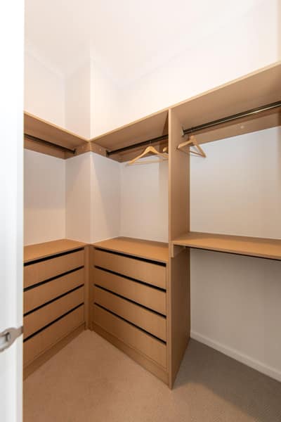 Completed HiCabinet walk-in robe in Glen Waverley, Melbourne